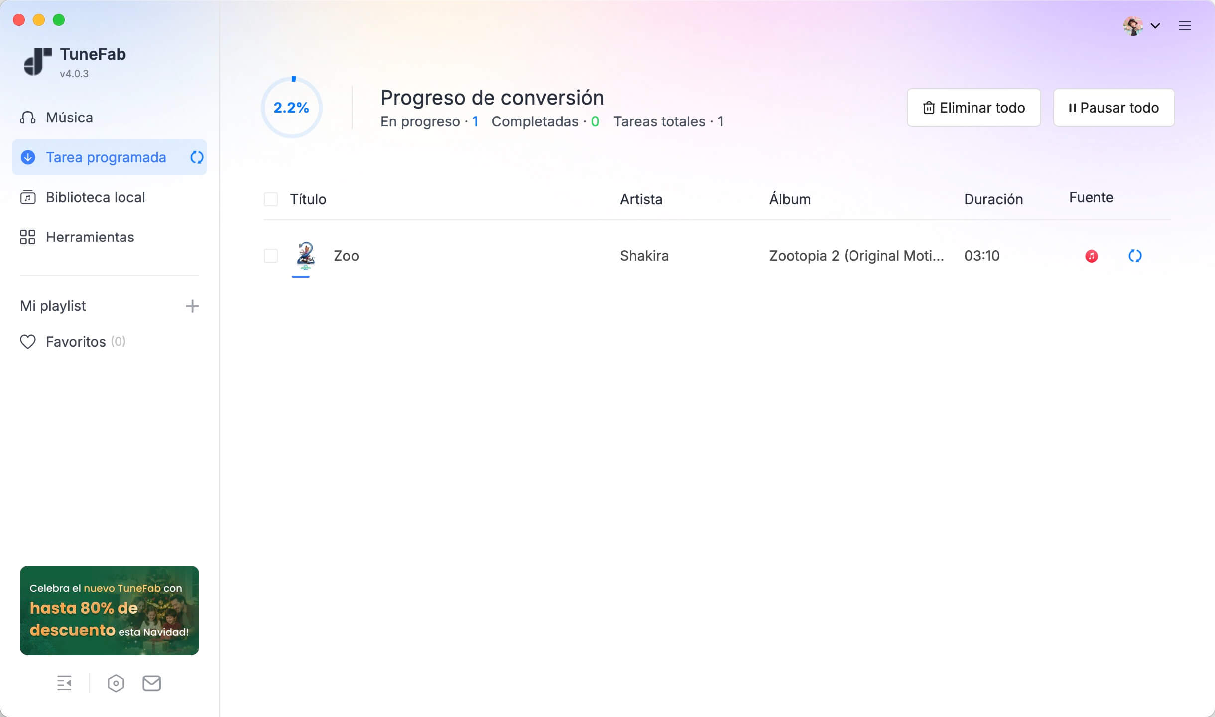 Canciones de Apple Music convertidas a MP3 guardadas en la biblioteca local