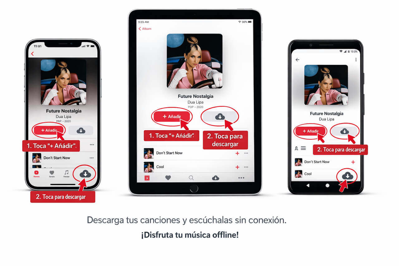 Descargar Apple Music sin conexión en dispositivos móviles