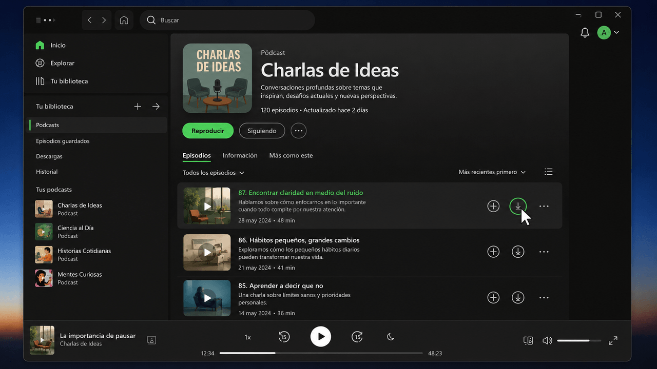 Descargar Podcast de Spotify Ordenador