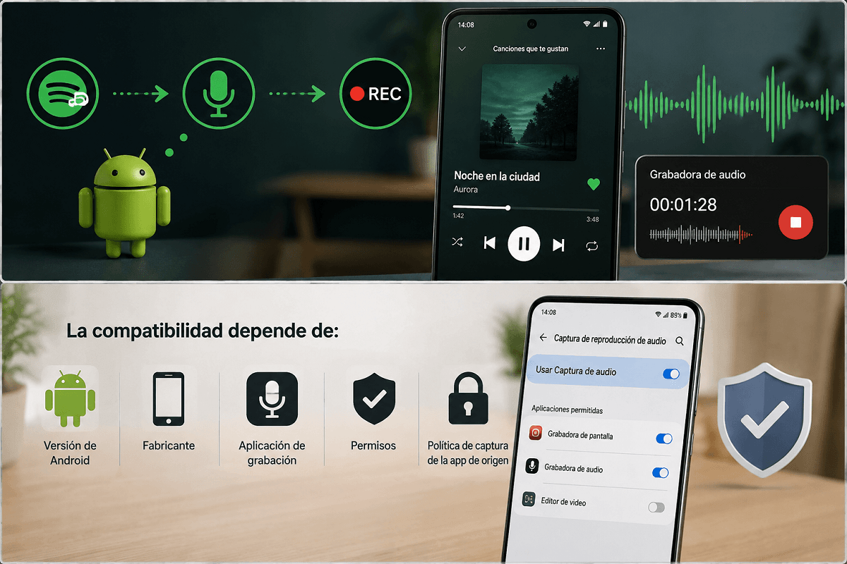Grabar Spotify en Android