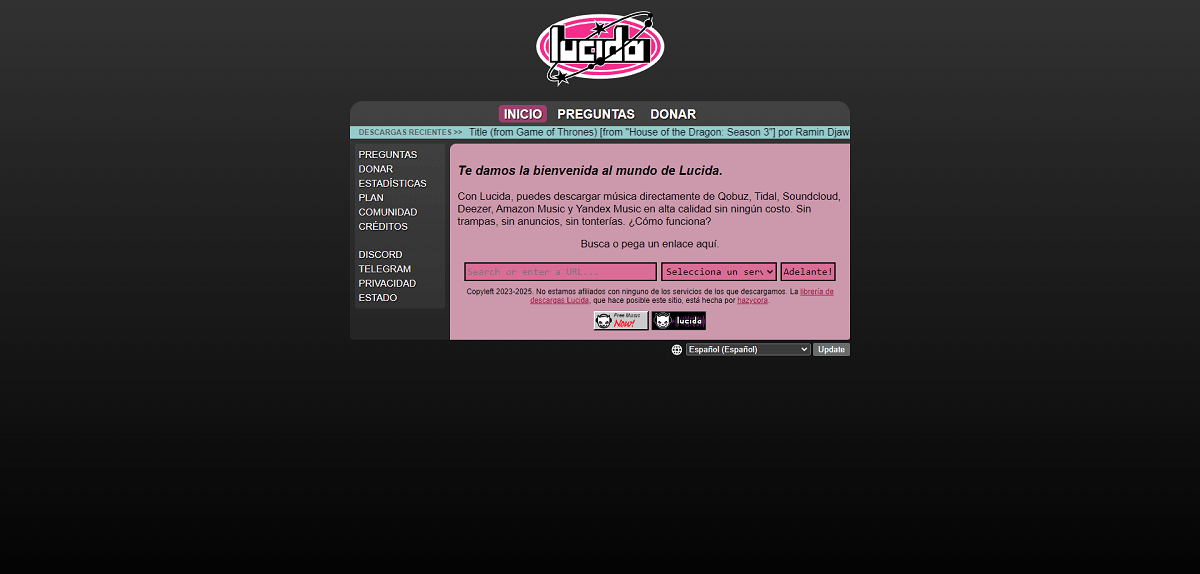 Obtener Archivos FLAC con Lucida